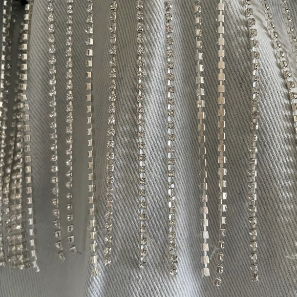 Rhinestone Fringe Jean Jacket M/L - Picture 3 of 3